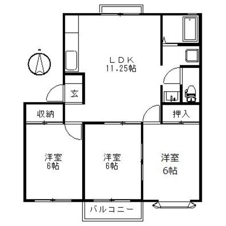 タウンアローズ68の物件間取画像